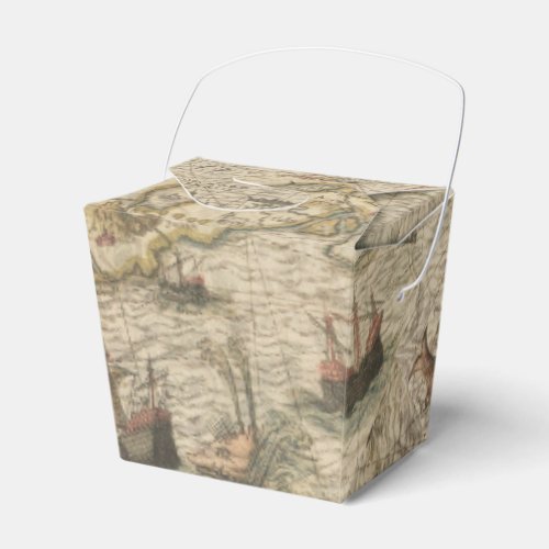 Vintage Nautical Map Favor Boxes