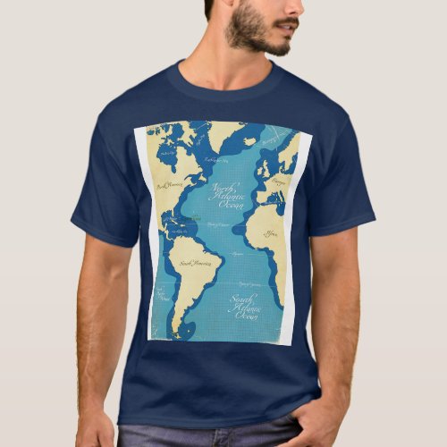 Vintage Nautical Map T_Shirt