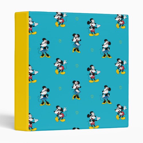 Vintage Nautical Mickey &amp; Minnie Mouse Pattern 3 Ring Binder