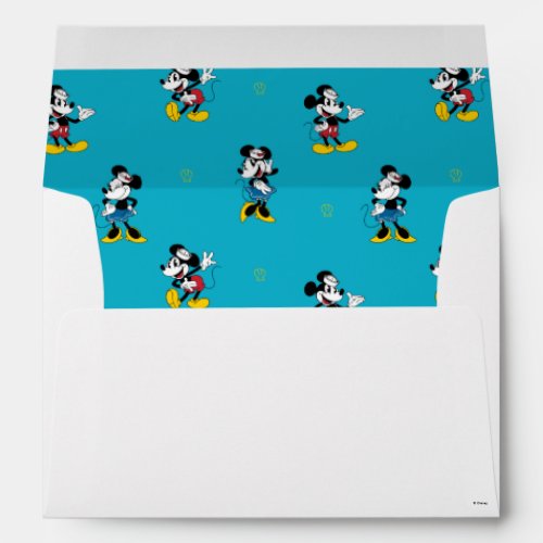Vintage Nautical Mickey &amp; Minnie Mouse Pattern Envelope