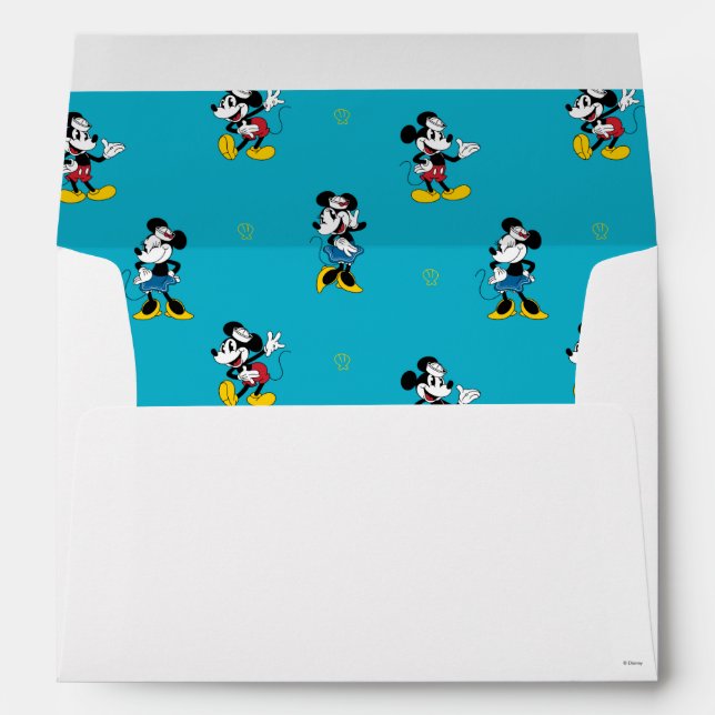 Vintage Nautical Mickey & Minnie Mouse Pattern Envelope (Back (Bottom))