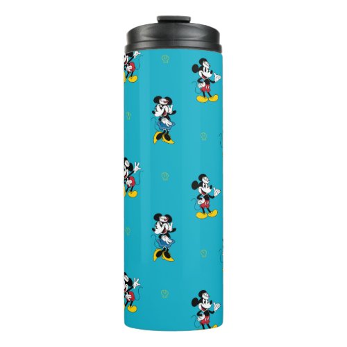 Vintage Nautical Mickey &amp; Minnie Mouse Pattern Thermal Tumbler