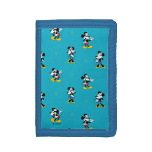 Vintage Nautical Mickey & Minnie Mouse Pattern Tri-fold Wallet