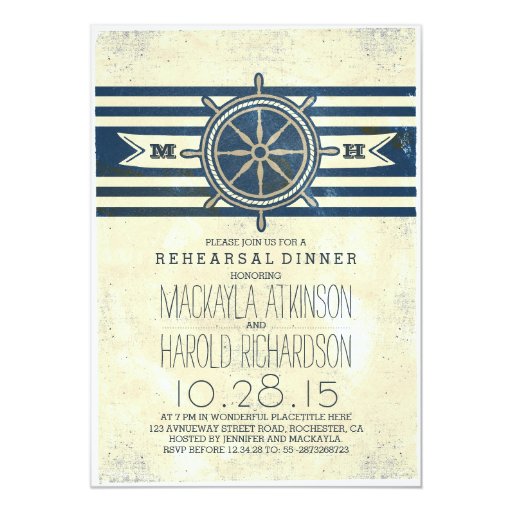 Nautical Rehearsal Dinner Invitations 7