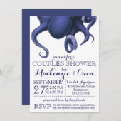 Vintage Nautical Ocean Octopus Couples Shower Invitation (Front/Back)