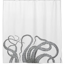 Vintage nautical octopus kraken tentacles steampun shower curtain