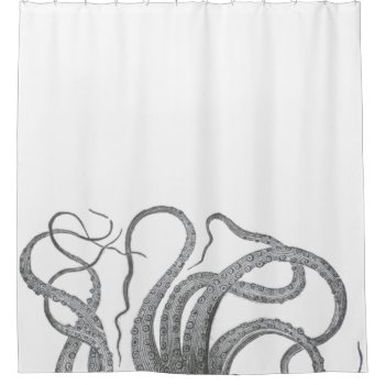 Vintage Nautical Octopus Kraken Tentacles Steampun Shower Curtain by iBella at Zazzle