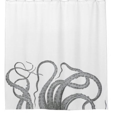 Vintage Nautical Octopus Kraken Tentacles Steampun Shower Curtain