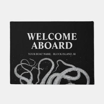 Vintage Nautical Octopus Welcome Aboard Boat Doormat by iBella at Zazzle