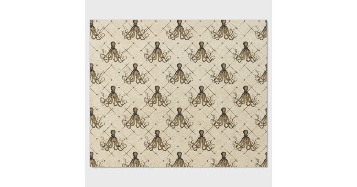 Vintage Nautical Octopus Wrapping Paper | Zazzle