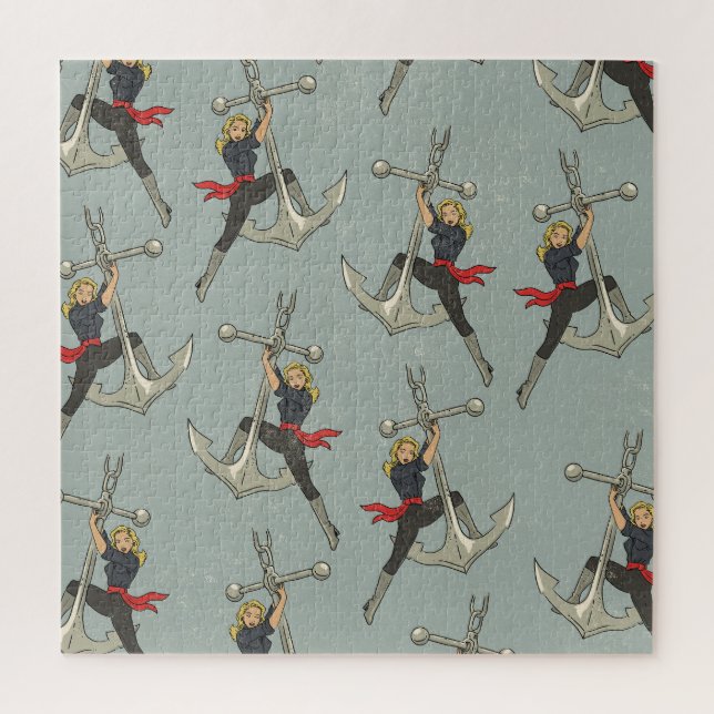 Vintage Nautical pattern Jigsaw Puzzle (Vertical)