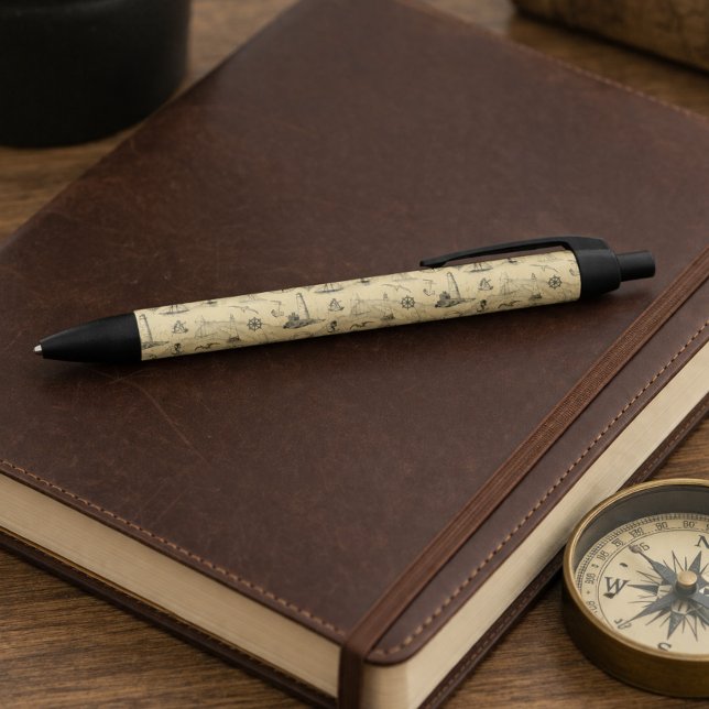 Vintage Nautical Pattern Old Map Background Pen (Creator Uploaded)