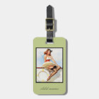 Vintage nautical pin-up with embossed monogram