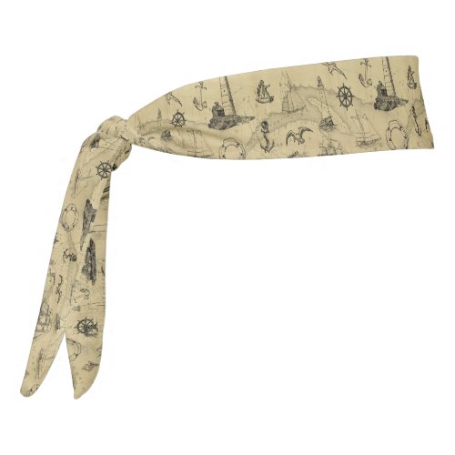 Vintage Nautical Pirate Sailing Ships Old Map Tie Headband