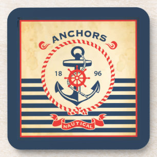 Vintage Nautical Poster Beverage Coaster