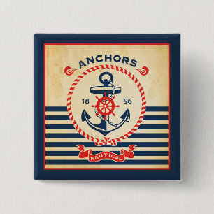 Vintage Nautical Poster Button