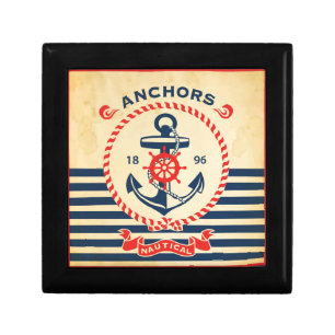 Vintage Nautical Poster Jewelry Box