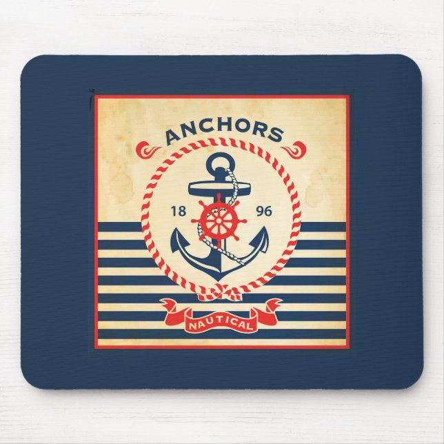 Vintage Nautical Poster Mouse Pad (Front)