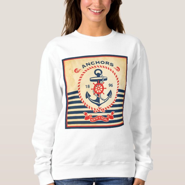 Vintage Nautical Poster Sweatshirt (Front)