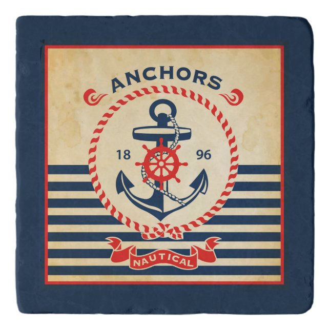 Vintage Nautical Poster Trivet (Front)