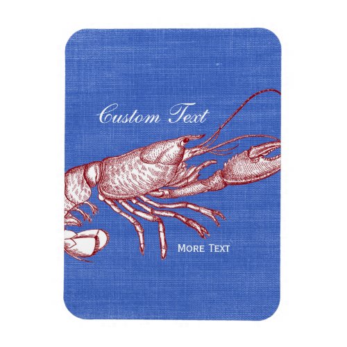 Vintage Nautical Red Lobster Custom Beach House Magnet