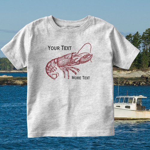 Vintage Nautical Red Lobster Custom Beach House Toddler T_shirt