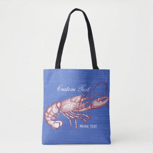 Vintage Nautical Red Lobster Custom Beach House Tote Bag