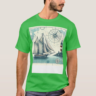 Vintage Nautical Sailboat Map T-Shirt
