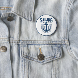 Vintage Nautical Sailing Academy Anchor Custom Button