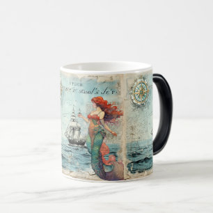 Vintage Nautical Script: Mystical Mermaid Color Morph Mug