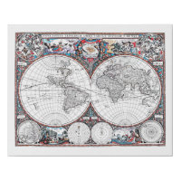 Vintage Nautical Sea Atlas Antique World Map Chart