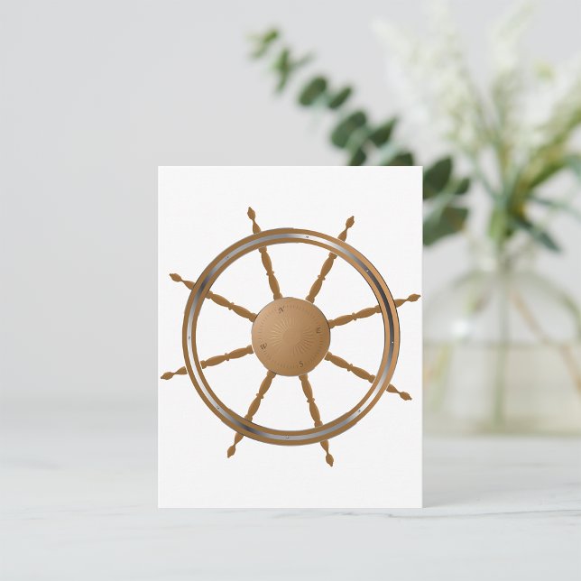 Vintage Nautical Ship Wheel Compass Design Invitation (Creator Uploaded)