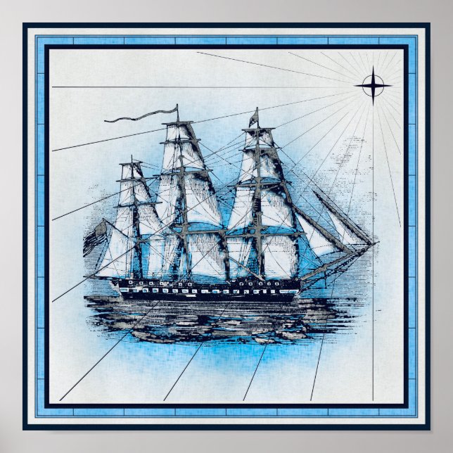 Vintage Nautical Ships Chart  (Front)