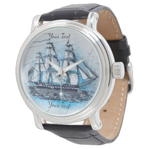 Vintage Nautical Ships Chart Watch