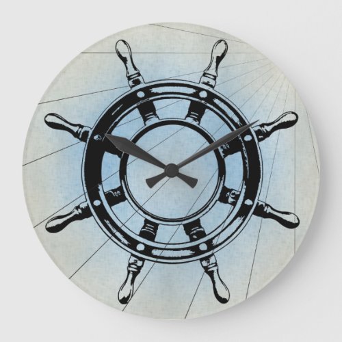 Vintage Nautical Ships Wheel for Navigation Large Clock