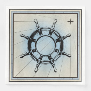 Vintage Nautical Ship's Wheel for Navigation Paper Dinner Napkins