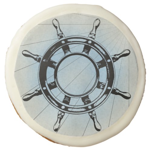Vintage Nautical Ships Wheel for Navigation Sugar Cookie