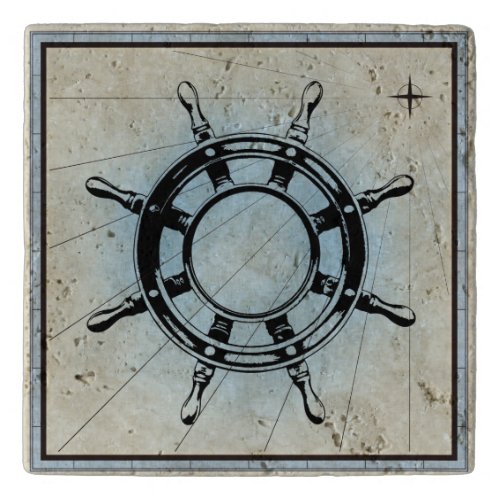 Vintage Nautical Ships Wheel for Navigation Trivet