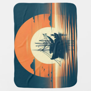 Vintage/Nautical shrimp/fishing Baby Blanket