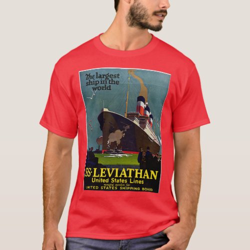 Vintage Nautical SS Leviathan Cruise Travel T_Shirt