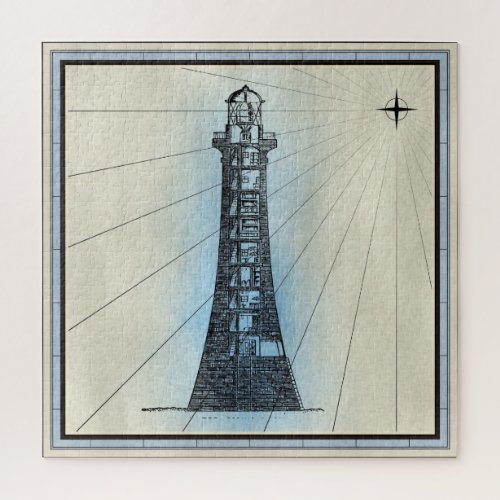 Vintage Nautical Standing Lighthouse for Ships Jigsaw Puzzle