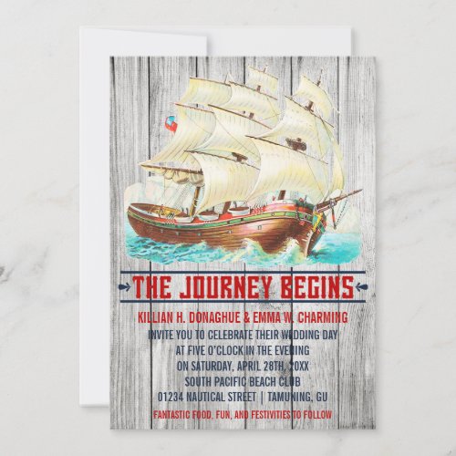 Vintage Nautical Wedding Invitations
