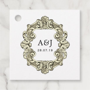Vintage Nautical Wedding Monogram Favor Tags