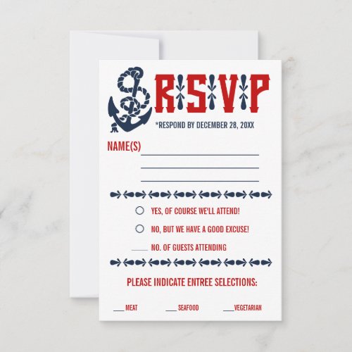 Vintage Nautical Wedding Response Cards