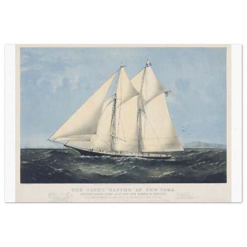 Vintage Nautical Yacht Ship Ephemera Decoupage Tissue Paper