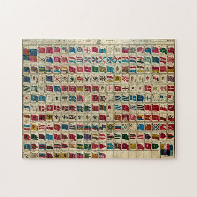 Vintage Naval Flags of The World Illustration Jigsaw Puzzle (Horizontal)