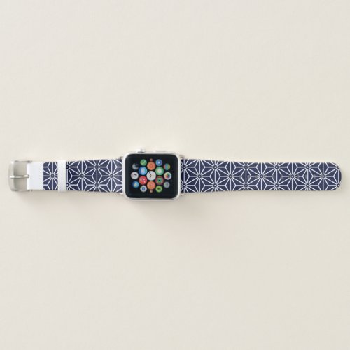 Vintage Navy Blue Asanoha Japan Pattern Apple Watch Band
