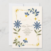 Universe mystical astrologi moon sun baby shower invitation