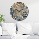 Vintage Navy Blue Custom Nautical Beach House Large Clock<br><div class="desc">Add a touch of coastal charm and personalized style to your home decor with our Custom Nautical Beach House Large Clock, designed to be a standout piece in any room. Ideal Use: Home Decor Accent: Perfect for beach house owners, coastal-themed rooms, or any space where you want to incorporate personalized...</div>