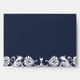 Vintage Navy Blue FloralDamask Envelopes